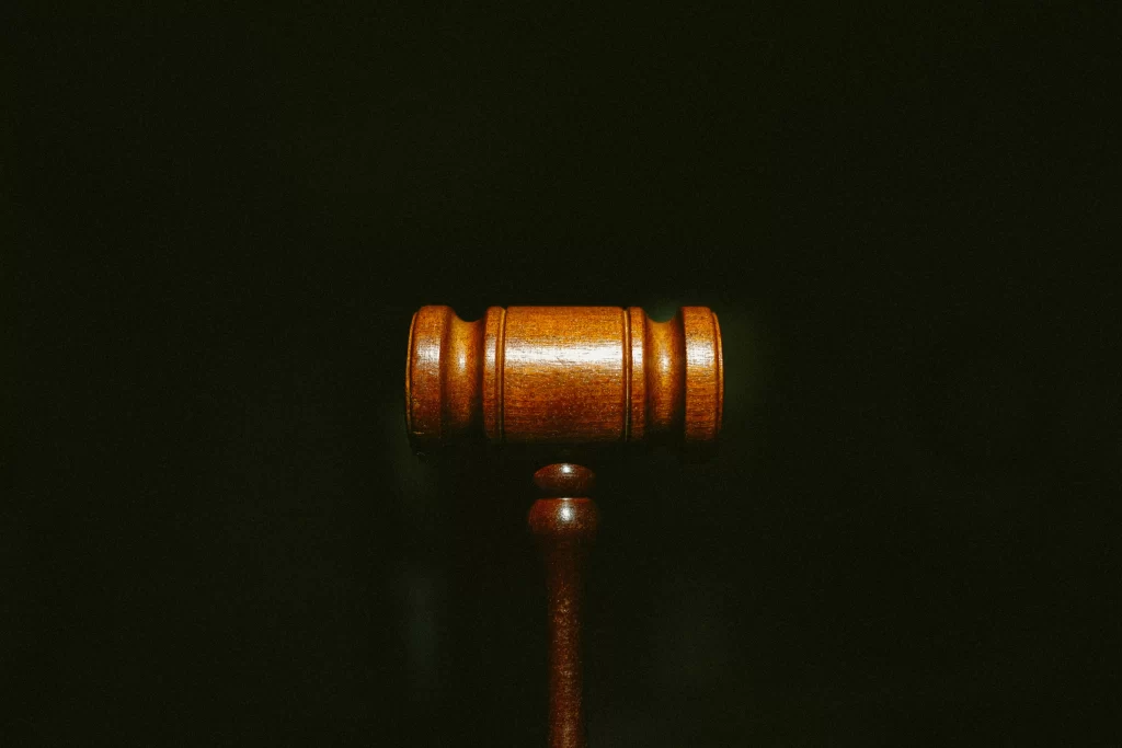 legal gavel in courtroom